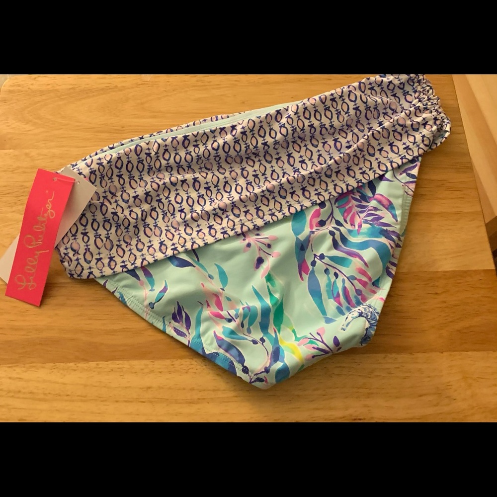 Lily Pulitzer Lagoon Sarong Hipster Bottom - Picture 2 of 3